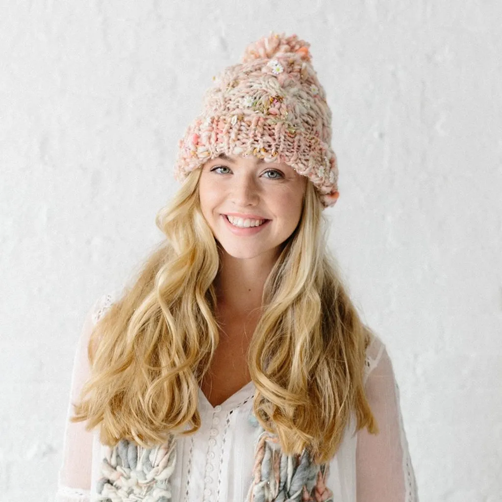 Snow Bunny Cabled Beanie by Knit Collage