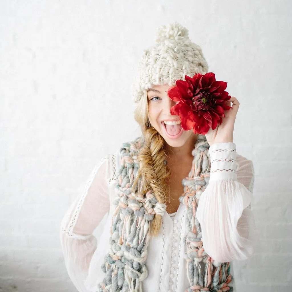 Snow Bunny Cabled Beanie by Knit Collage