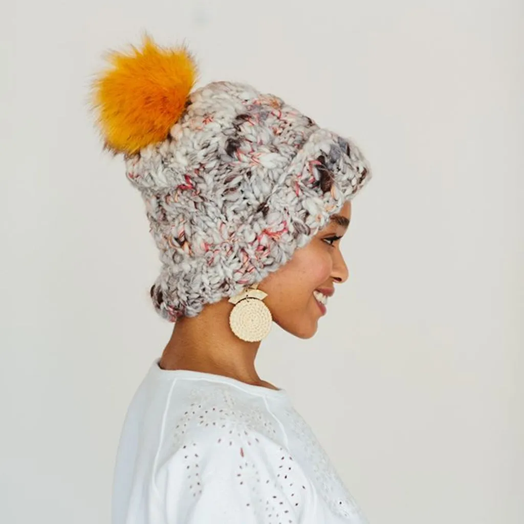 Snow Bunny Cabled Beanie by Knit Collage