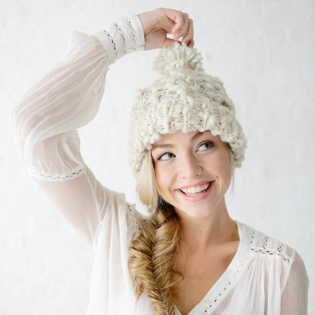 Snow Bunny Cabled Beanie by Knit Collage