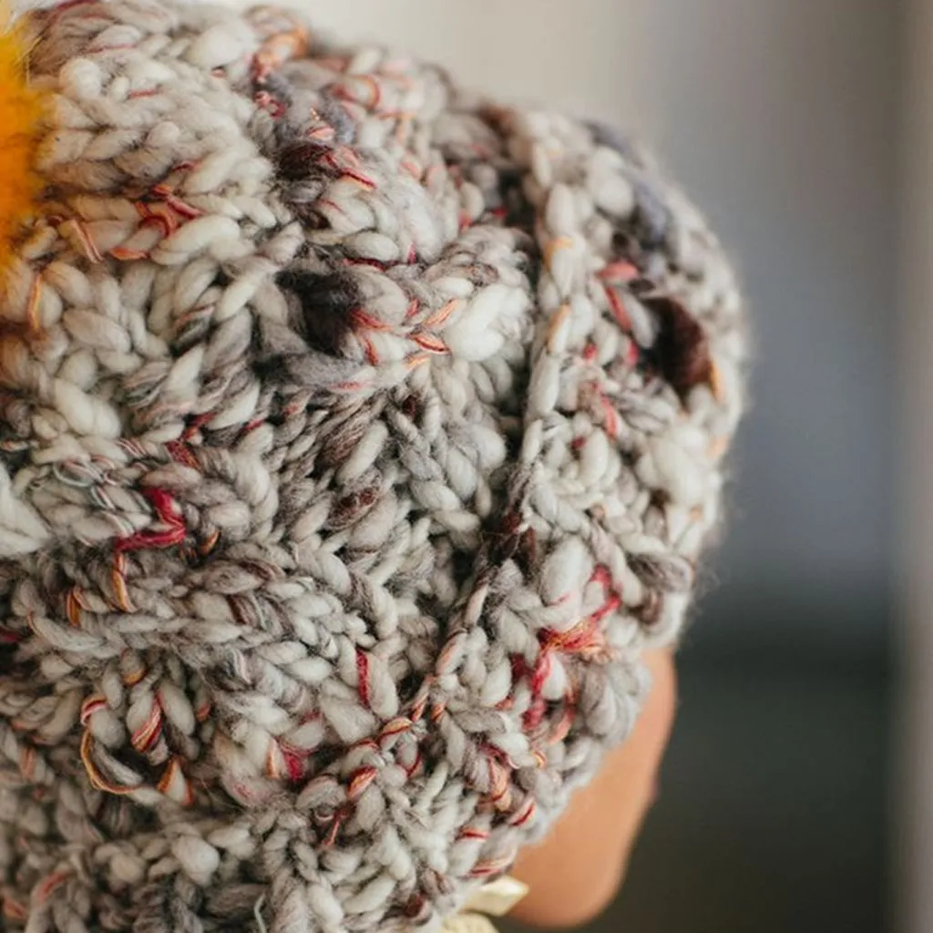 Snow Bunny Cabled Beanie by Knit Collage