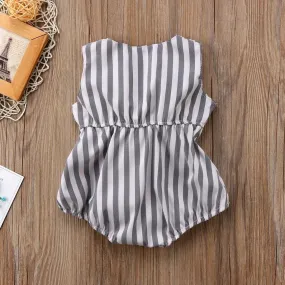 Striped Romper With Bow