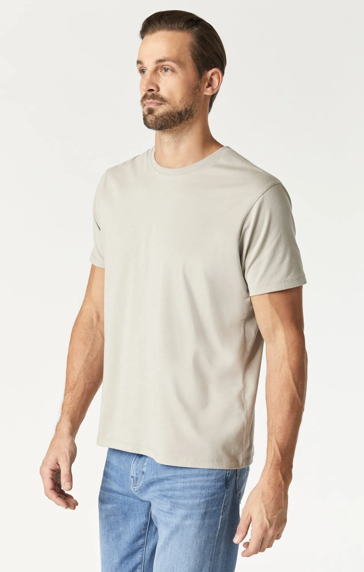 T-SHIRT IN SILVER LINING NATURAL DYE