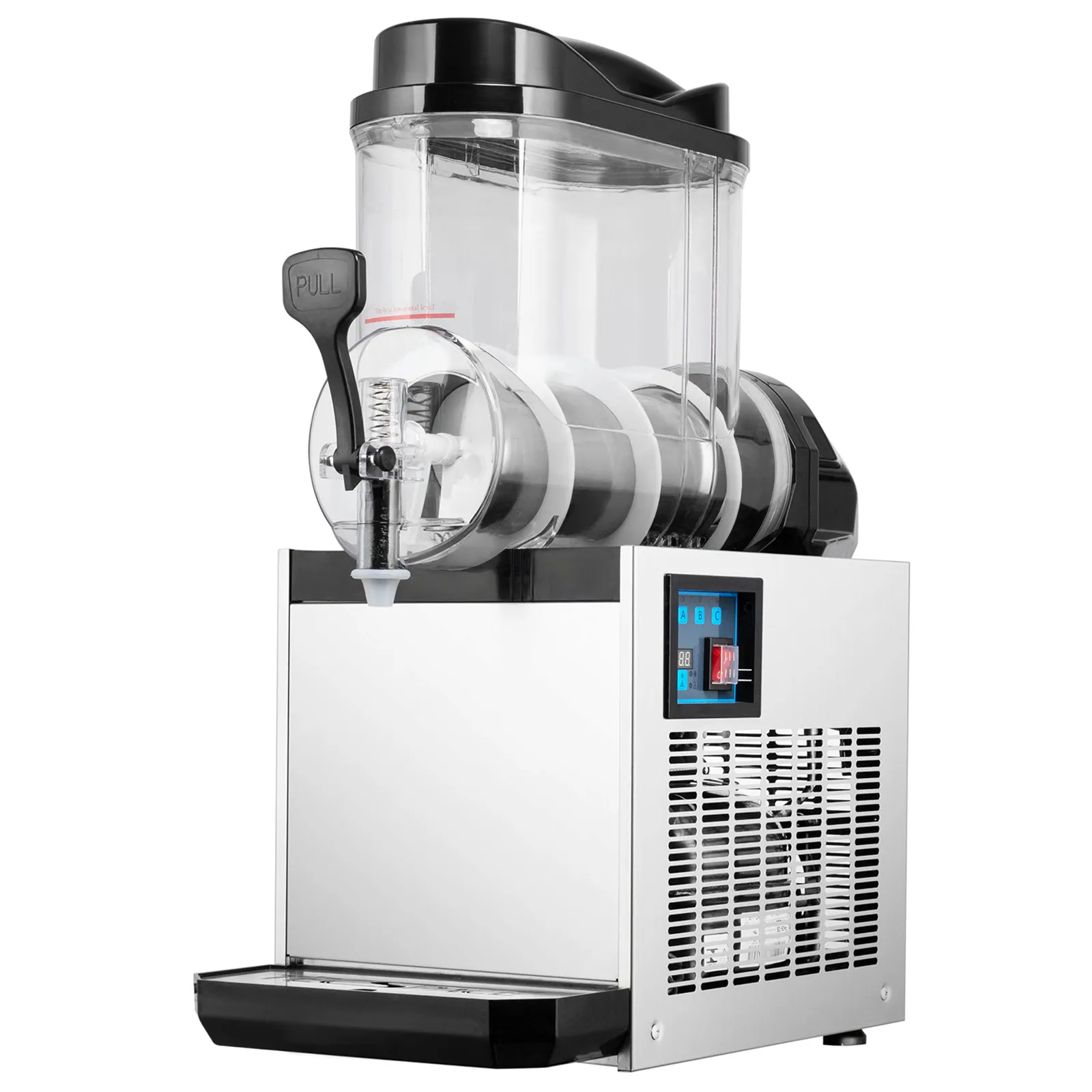 TECSPACE 15L 1 Tank 110V Commercial Slushy Machine 600W Stainless Steel Margarita Smoothie Frozen Drink Maker