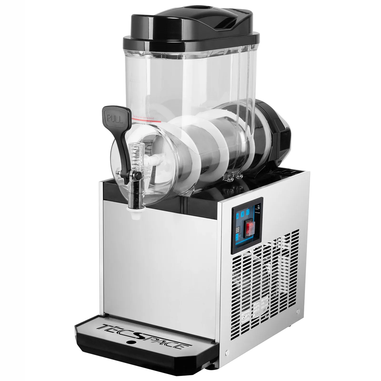 TECSPACE 15L 1 Tank 110V Commercial Slushy Machine 600W Stainless Steel Margarita Smoothie Frozen Drink Maker