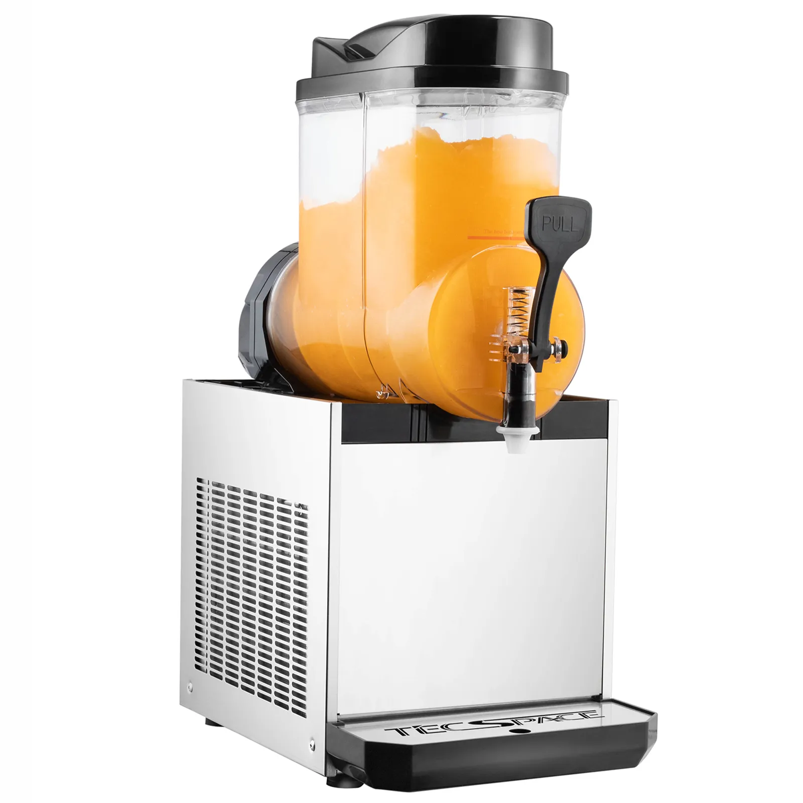TECSPACE 15L 1 Tank 110V Commercial Slushy Machine 600W Stainless Steel Margarita Smoothie Frozen Drink Maker