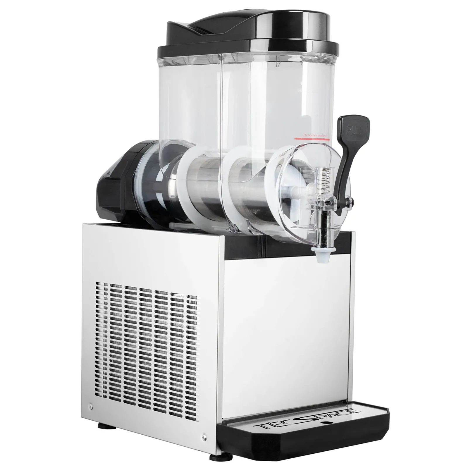 TECSPACE 15L 1 Tank 110V Commercial Slushy Machine 600W Stainless Steel Margarita Smoothie Frozen Drink Maker