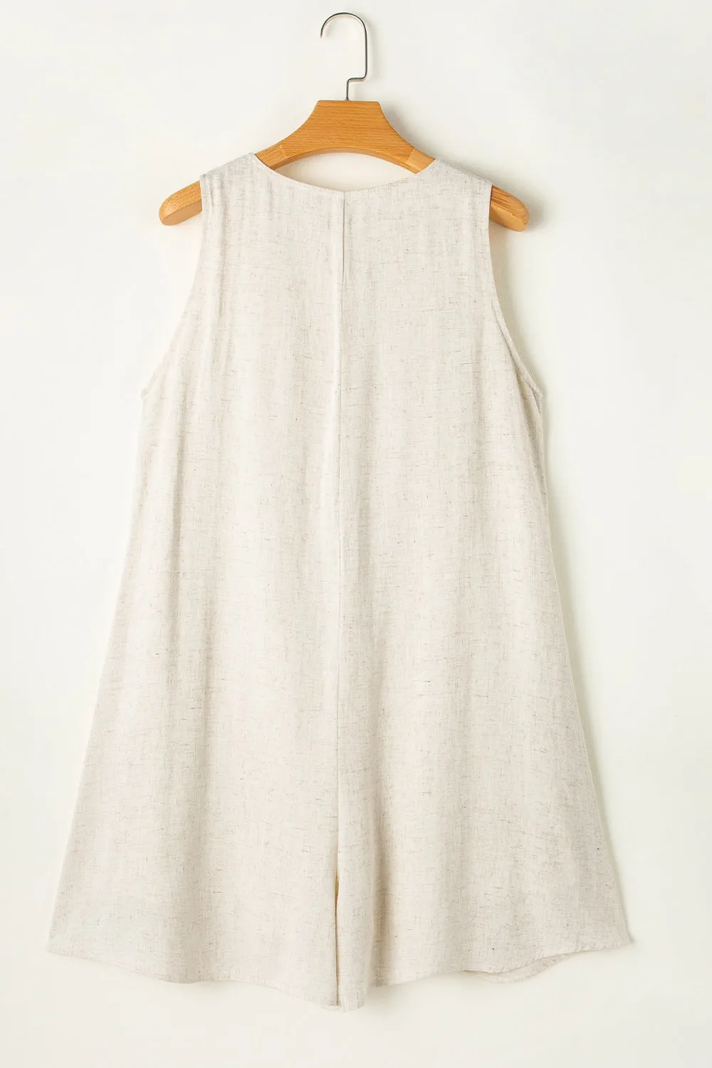 TEEK - Beige V-Neck Sleeveless Romper