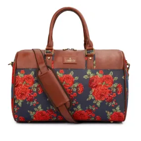 The Clownfish Ambretta Series 21 litres Tapestry Travel Duffle Bag Weekender Bag (Navy Blue)