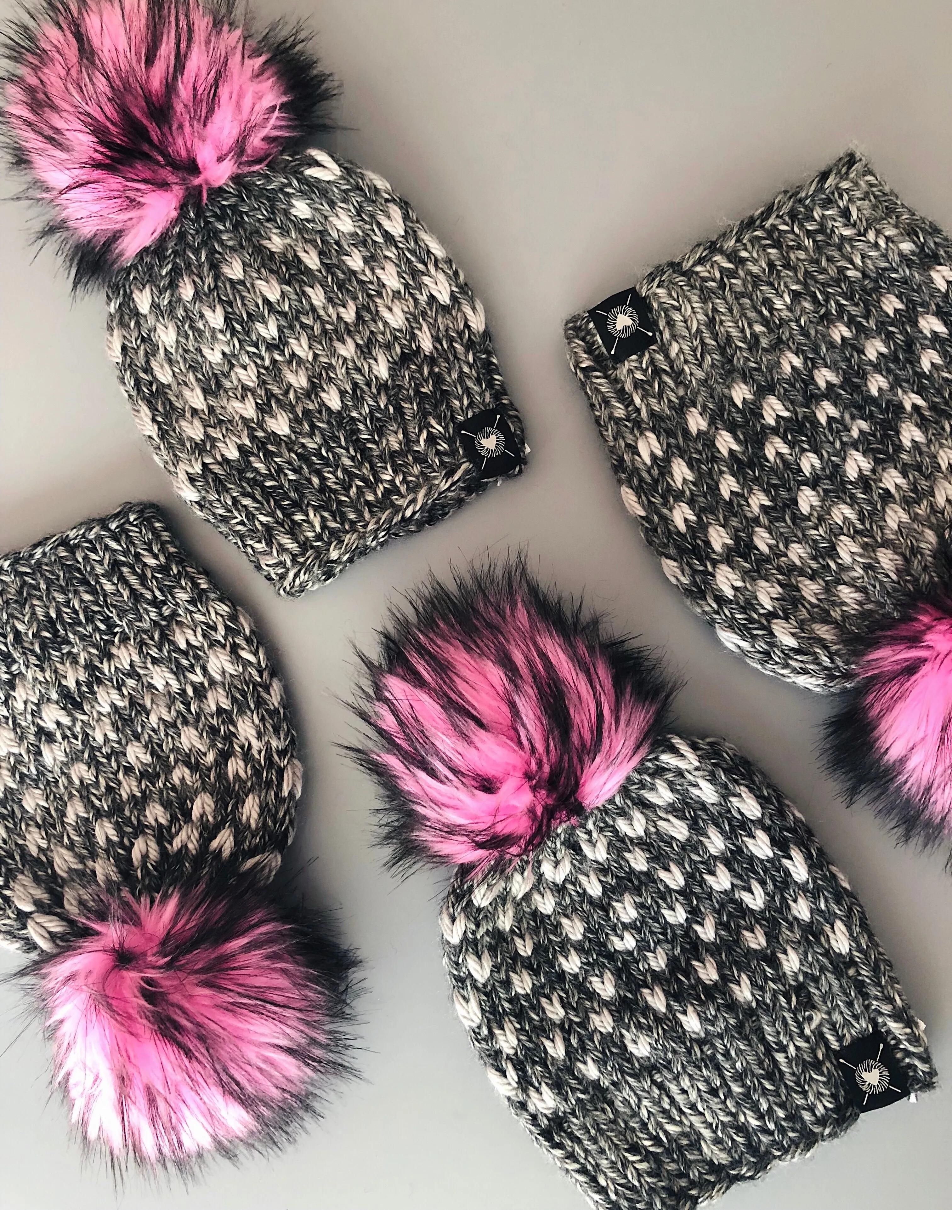 Tiny Hearts Faux Fur Pom-Pom Beanie in It's Electric(wool free)