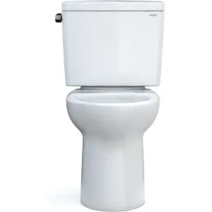 TOTO CST776CEFG.10#01 Drake Two-Piece Elongated Toilet with 1.28 GPF Tornado Flush, 10" Rough-in, Cotton White