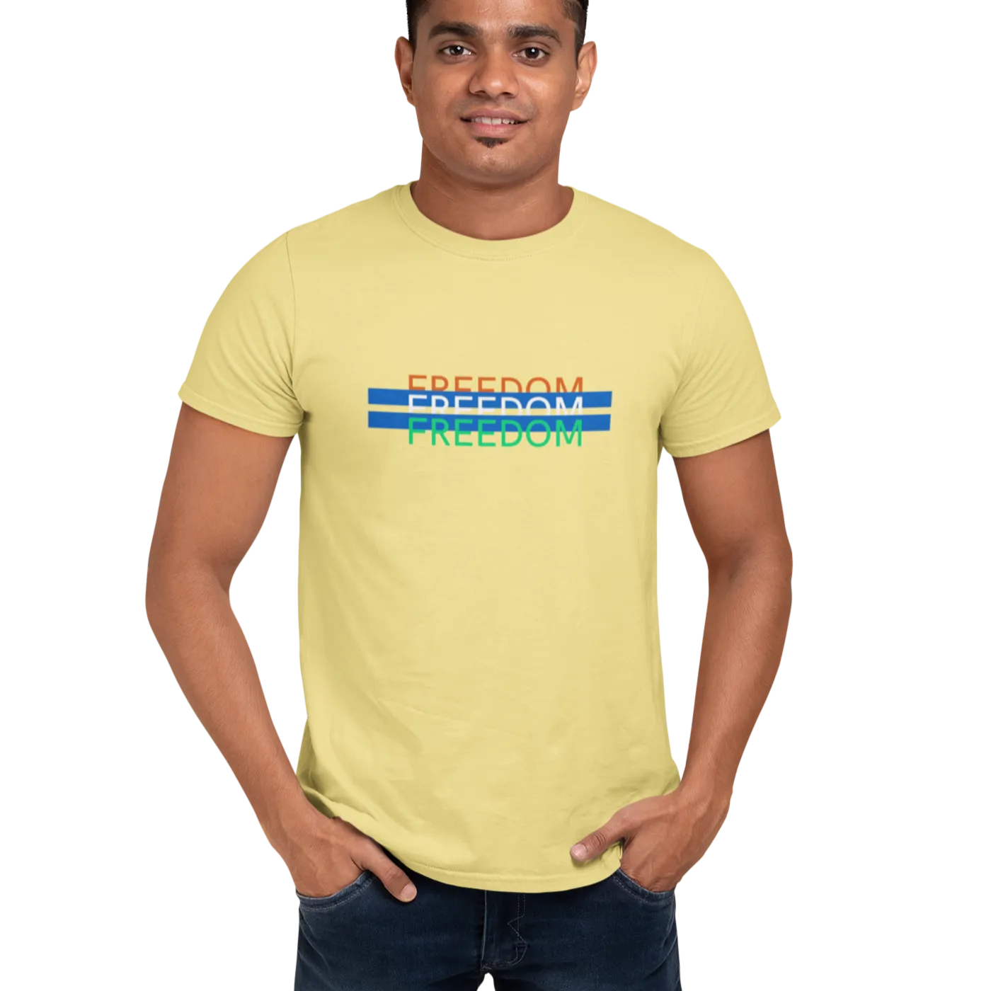 Tricolor Geometric Design T Shirt for Men D38