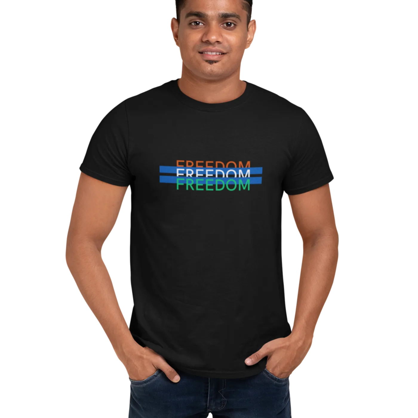 Tricolor Geometric Design T Shirt for Men D38