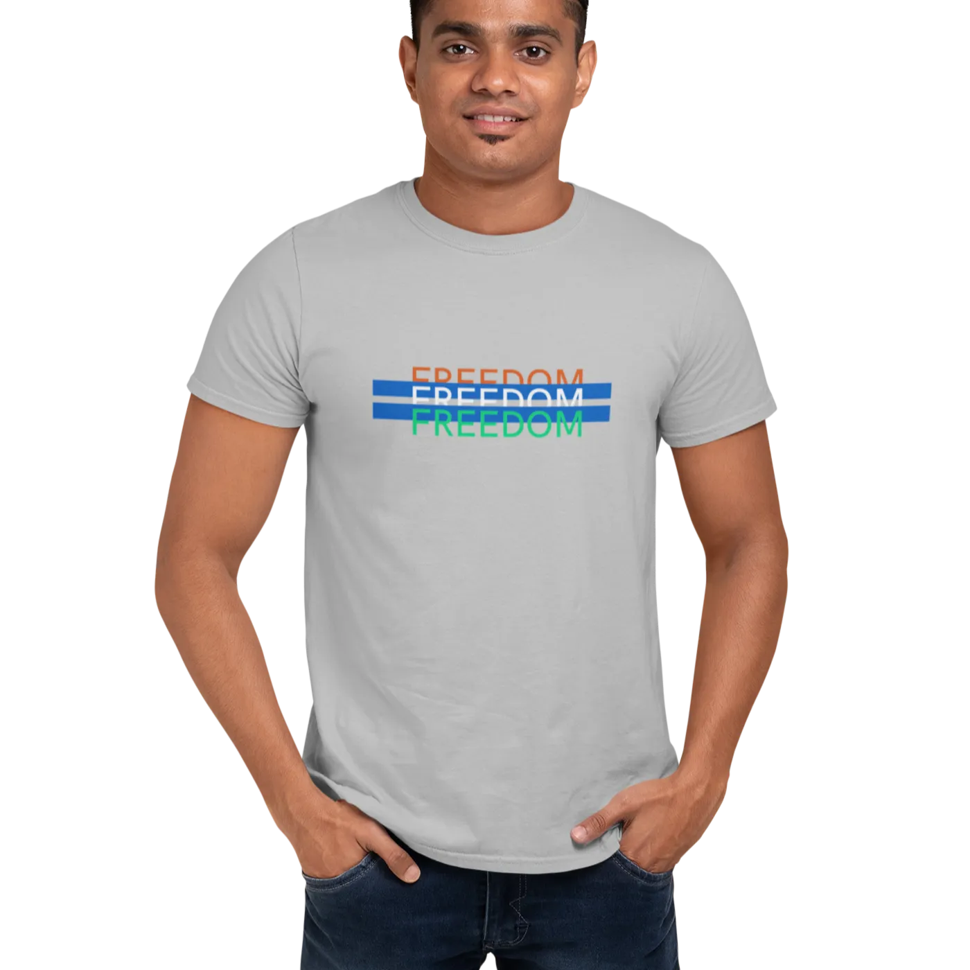 Tricolor Geometric Design T Shirt for Men D38