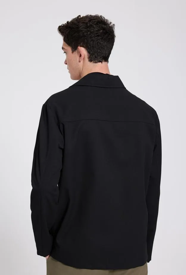 Twn Comfort Black Shirt Coat