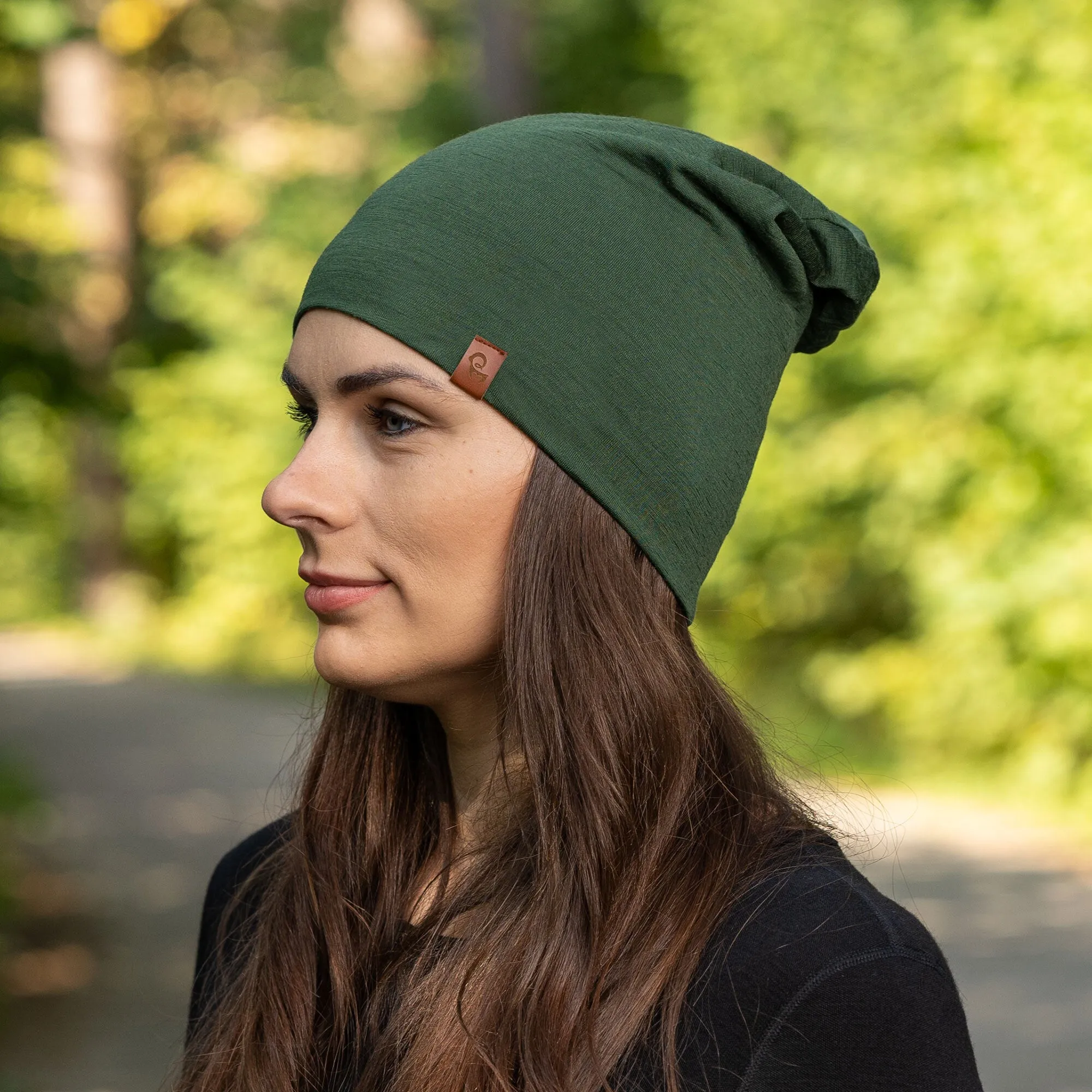Unisex Merino Beanie Dark Green