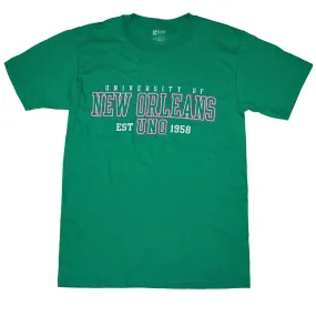 University of New Orleans UNO Gear for Sports Men's T-Shirt Green Pink (S)