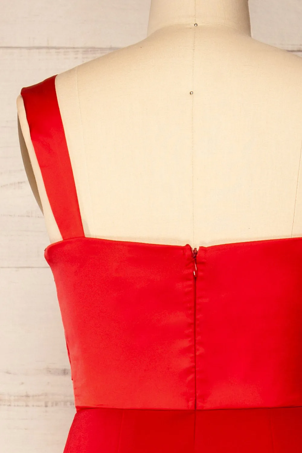 Willow Red | Sleeveless Bustier Jumpsuit