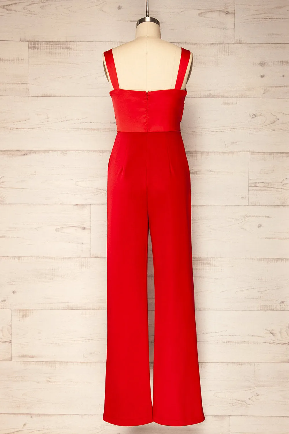 Willow Red | Sleeveless Bustier Jumpsuit