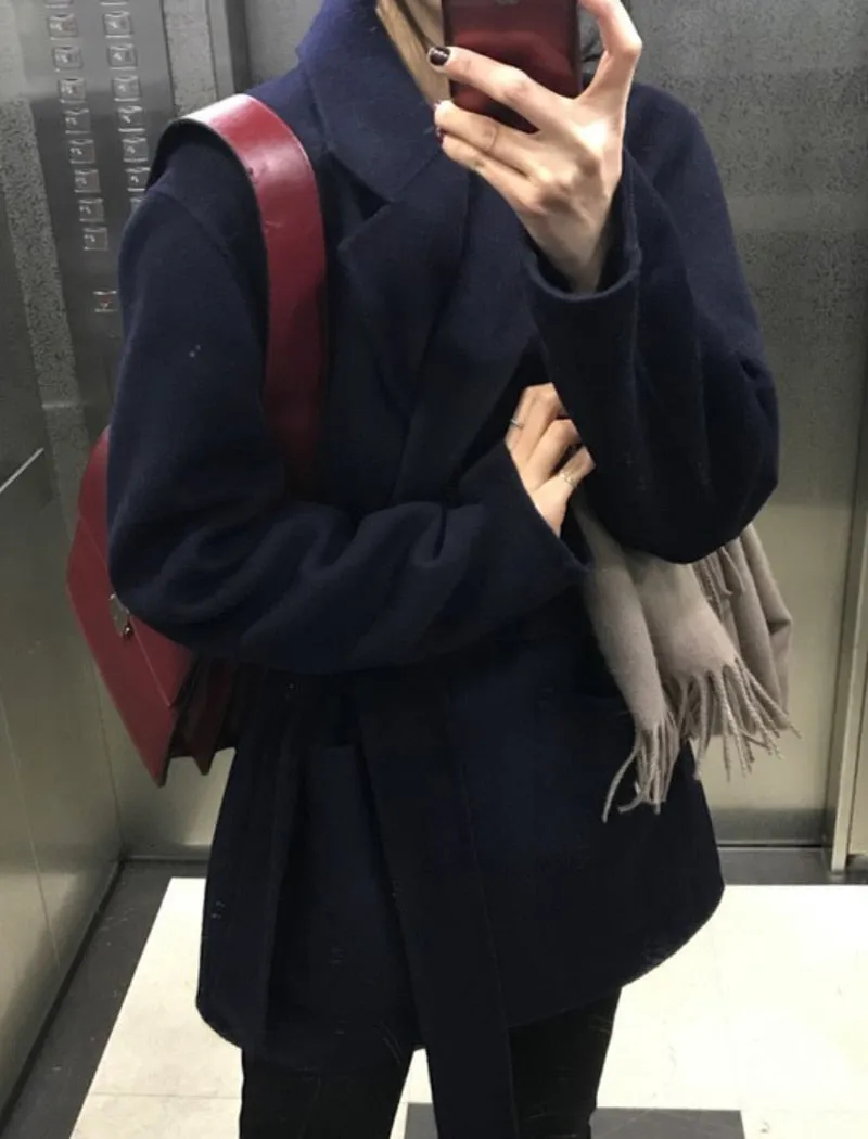 Winter Coat, Wool Coat, Wool Coat Women, Robe Coat Benita  in Coffee and Black
