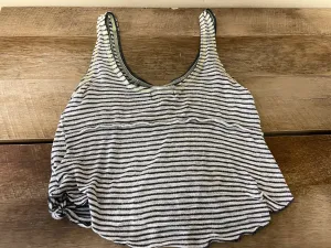 Womens Juniors XSmall WEAVERS Gray Green Crop Tank Top