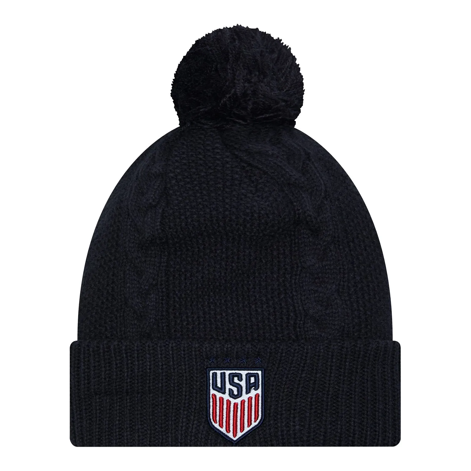 Women's New Era USMNT Navy Cable Knit Hat