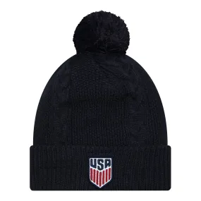 Women's New Era USMNT Navy Cable Knit Hat