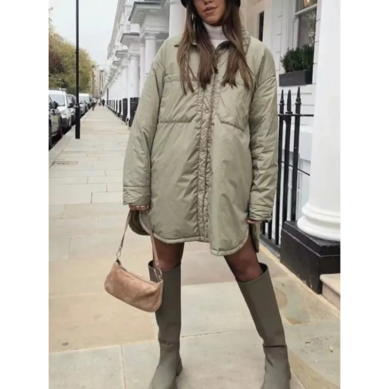 Women's Thin Parka Oversize Shirts Jackets