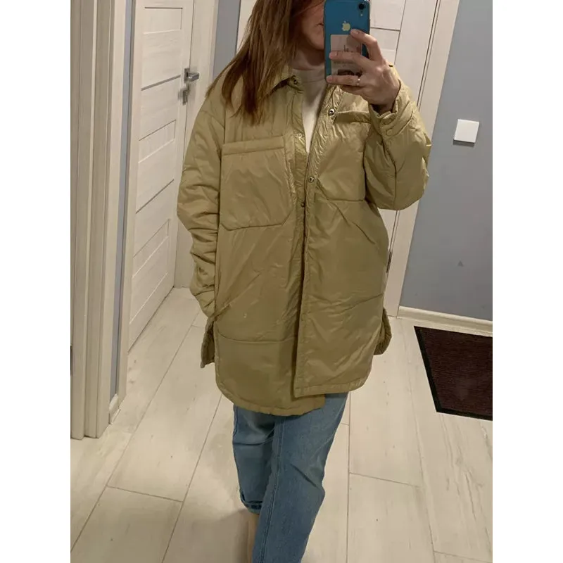 Women's Thin Parka Oversize Shirts Jackets