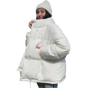 Women's Winter Jacket Stand Solid Collar