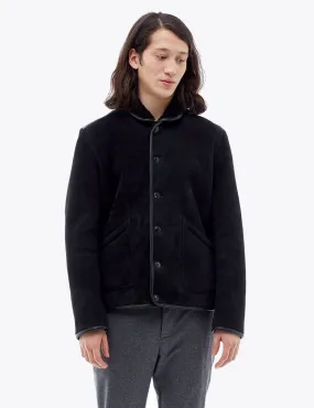 YMC Brainticket Sheepskin Coat (Suede) - Black
