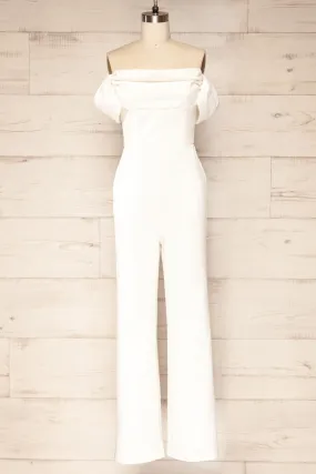 Zolo White | Cowl Neck Jumpsuit